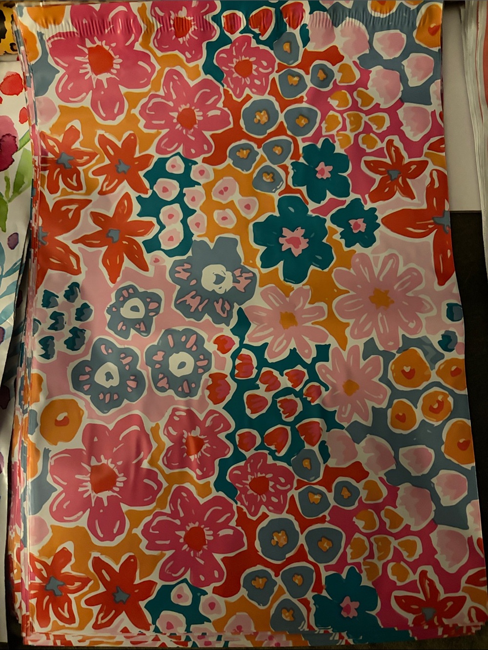 Vibrant floral poly mailers (15) 10x14